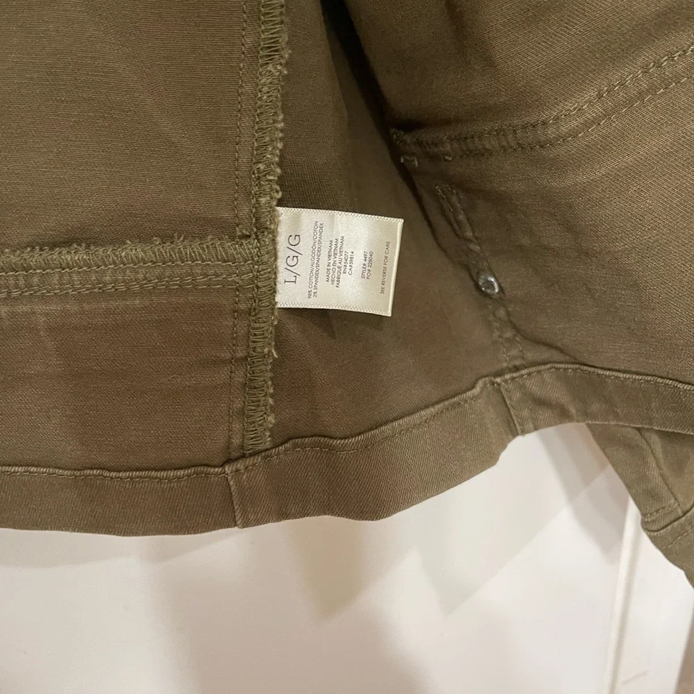 Cabi Olive Green Military Style Women's denim Jean Jacket size L - Picture 4 of 4